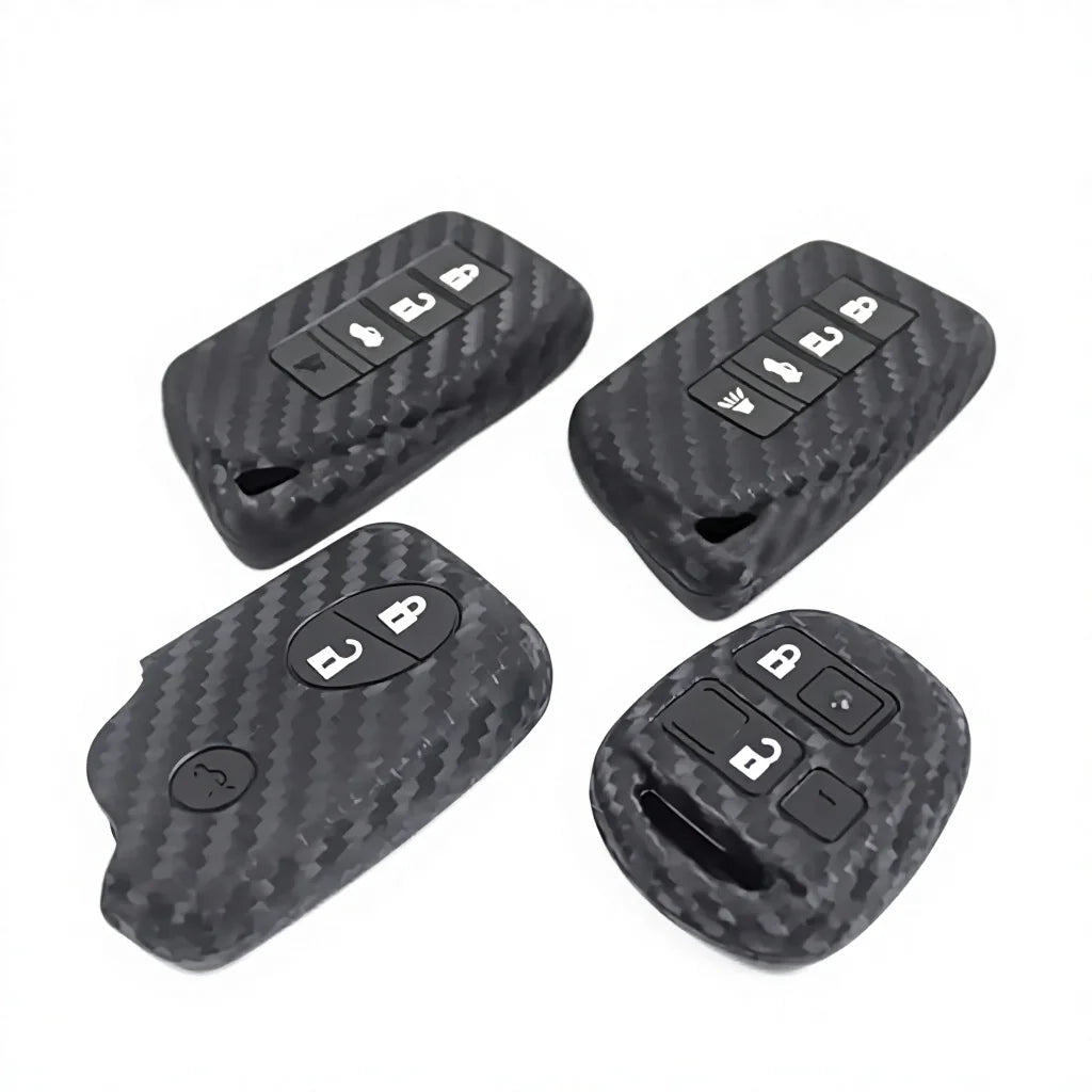 Luxury Carbon Fiber Style Silicone Key Cover for Lexus ES/ LS