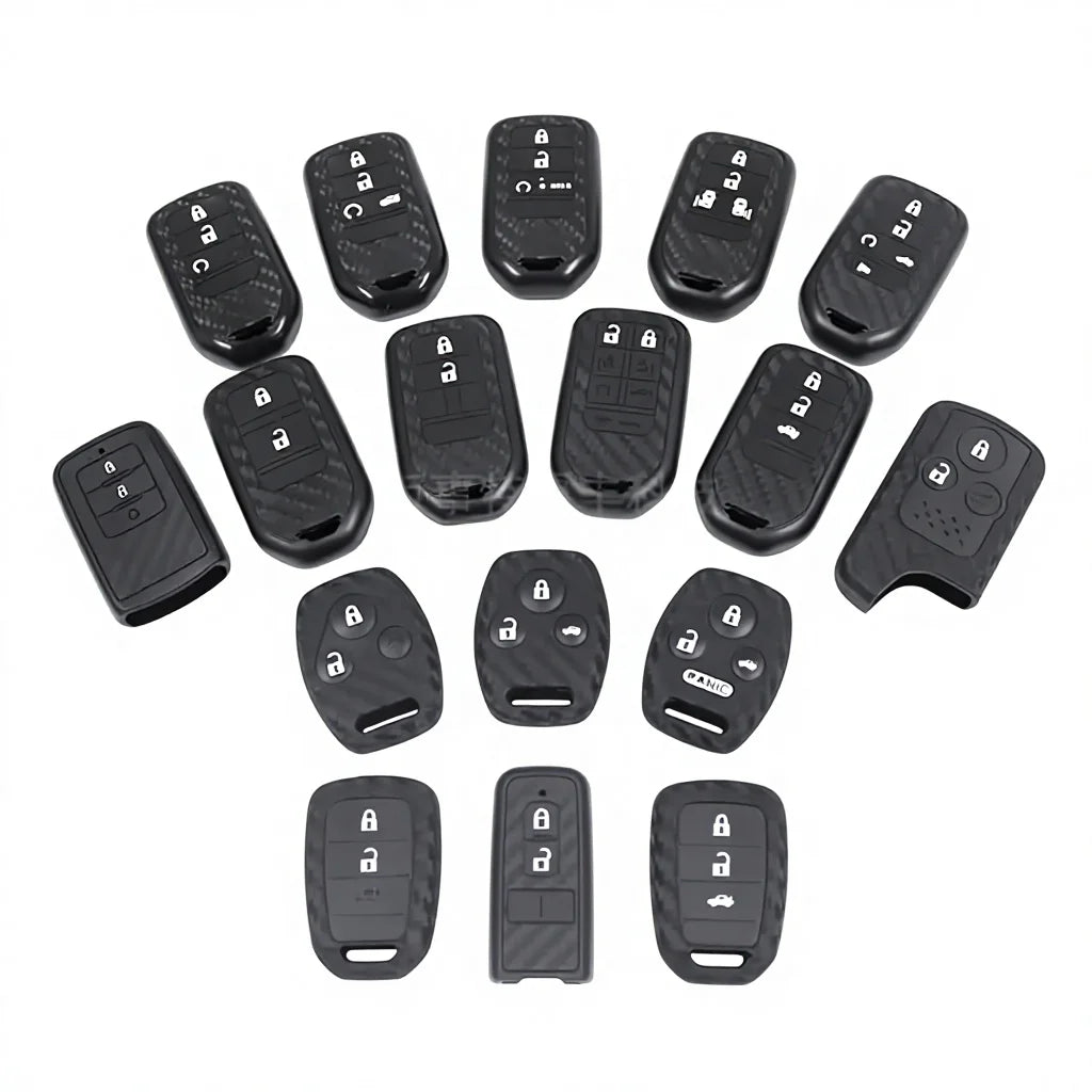 Luxury Carbon Fiber Style Silicone Key Cover for Honda Accord/ Civic