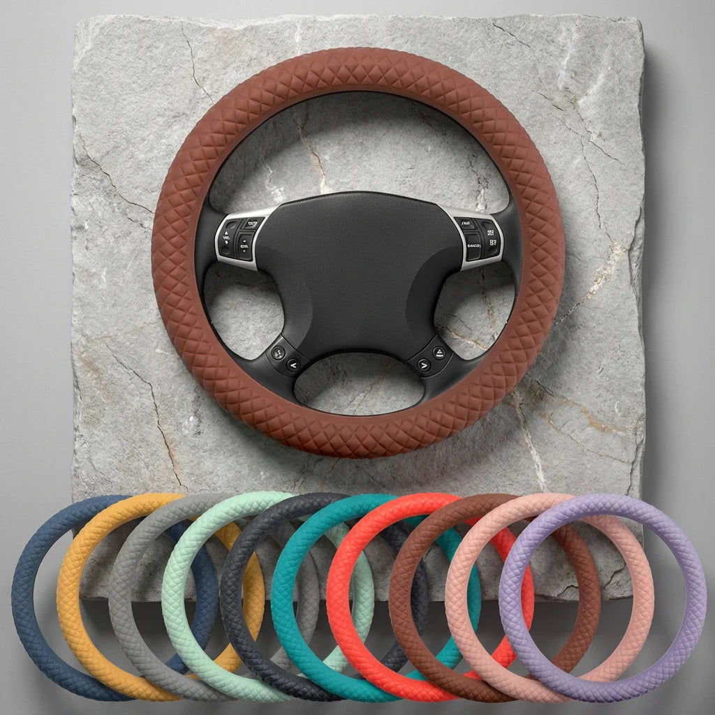 VantGuard Diamond Texture Silicone Steering Wheel Cover (Universal)
