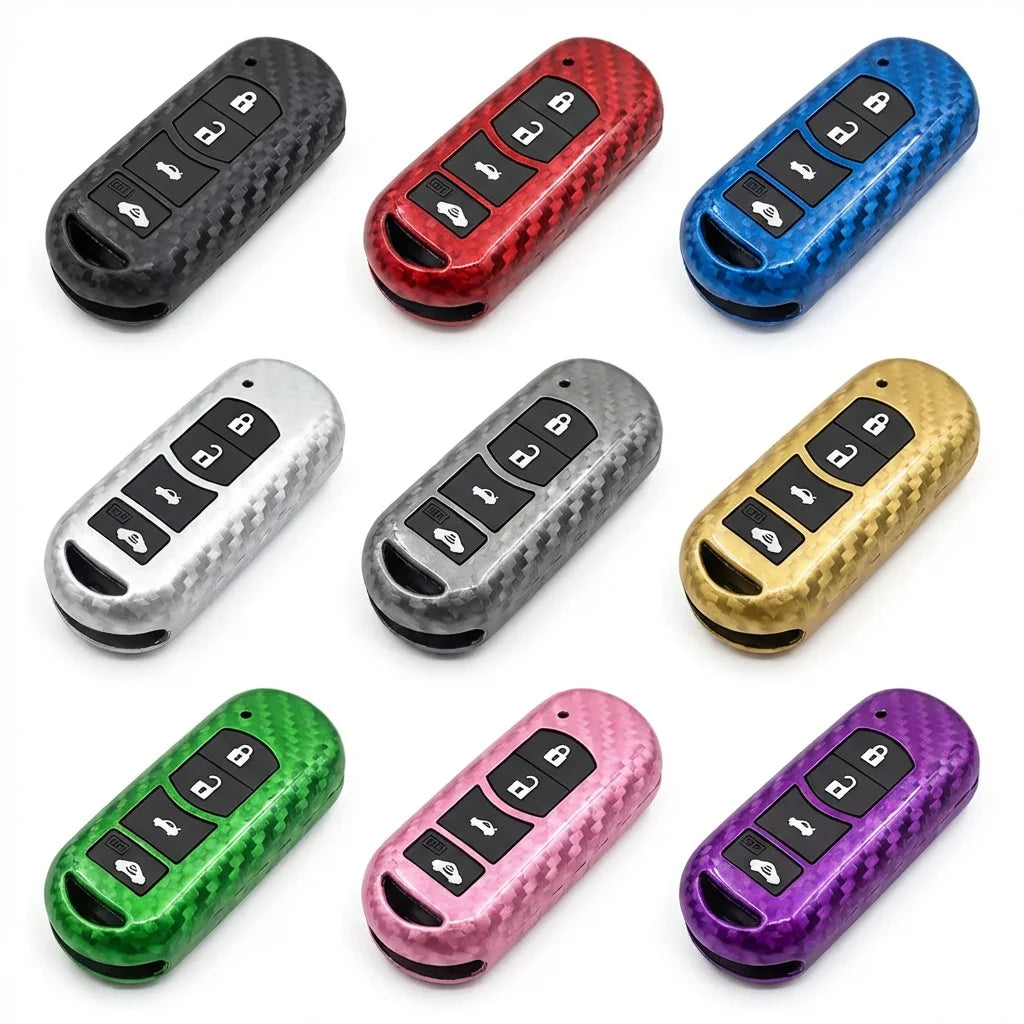 Luxury Carbon Fiber Style Silicone Key Cover for Mazda Mazda 3/ Mazda 6