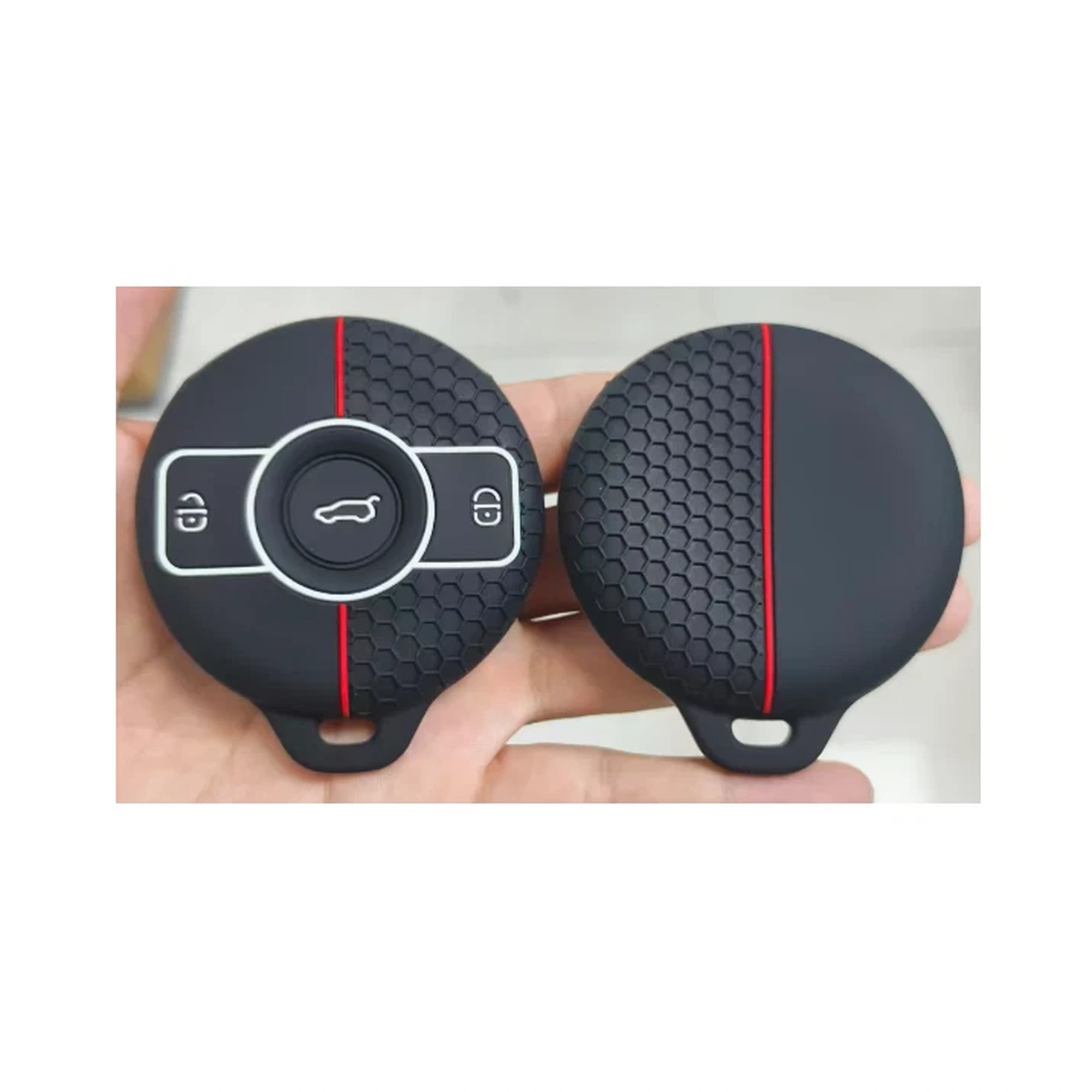 Tasten Silikon-Schlüsselhülle mit Wabenstruktur (F-BC403) — F-BC403 honeycomb silicone key cover from the 8.14 catalog source; compare the visible shape and button layout before ordering